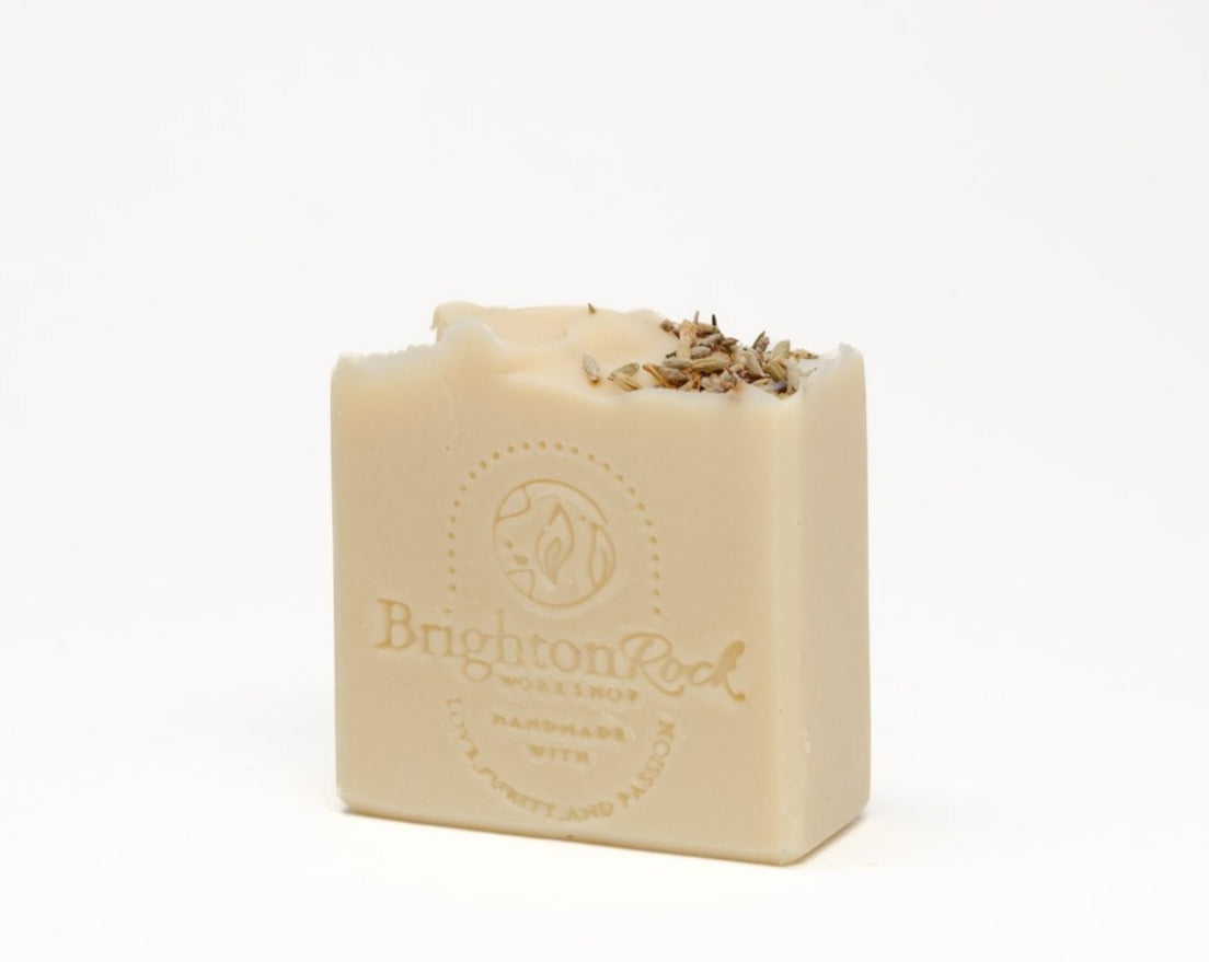lavender, chamomile & vanilla relaxing and calming soap handmade from natural ingredients in Brighton, UK. Vegan friendly and cruelty-free olive oil, shea butter, coconut oil soap
