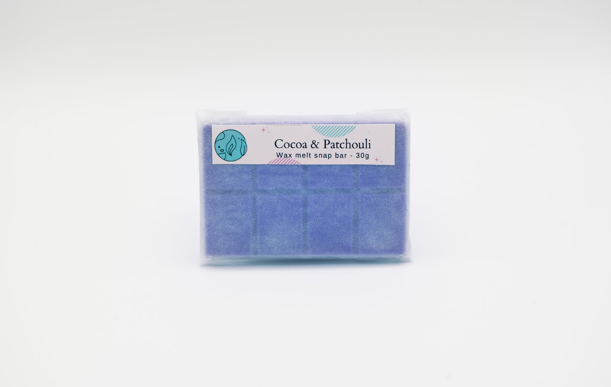 cocoa and patchouli 30g or 90g strongly scented wax melt snap bars. Eco friendly waxed paper packaging. Brighton Rock Workshop wax melts made in Spain and the United Kingdom, available in two sizes. Suitable for tea light or electric burners