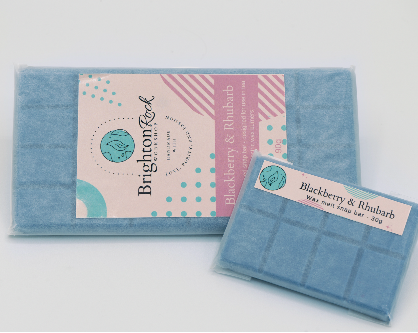 blackberry and rhubarb 30g or 90g wax melt snap bar sweet fruity dark fragrance for the home. For use in tea light or electric burners