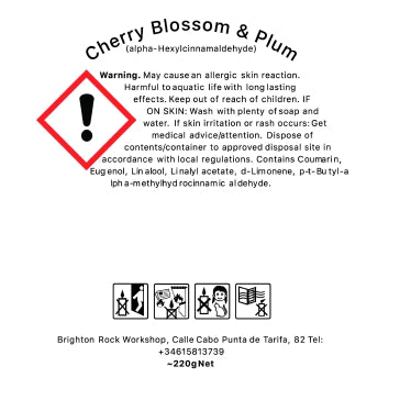 Cherry Blossom & Plum in Matte Black 220g - Brighton Rock Workshop