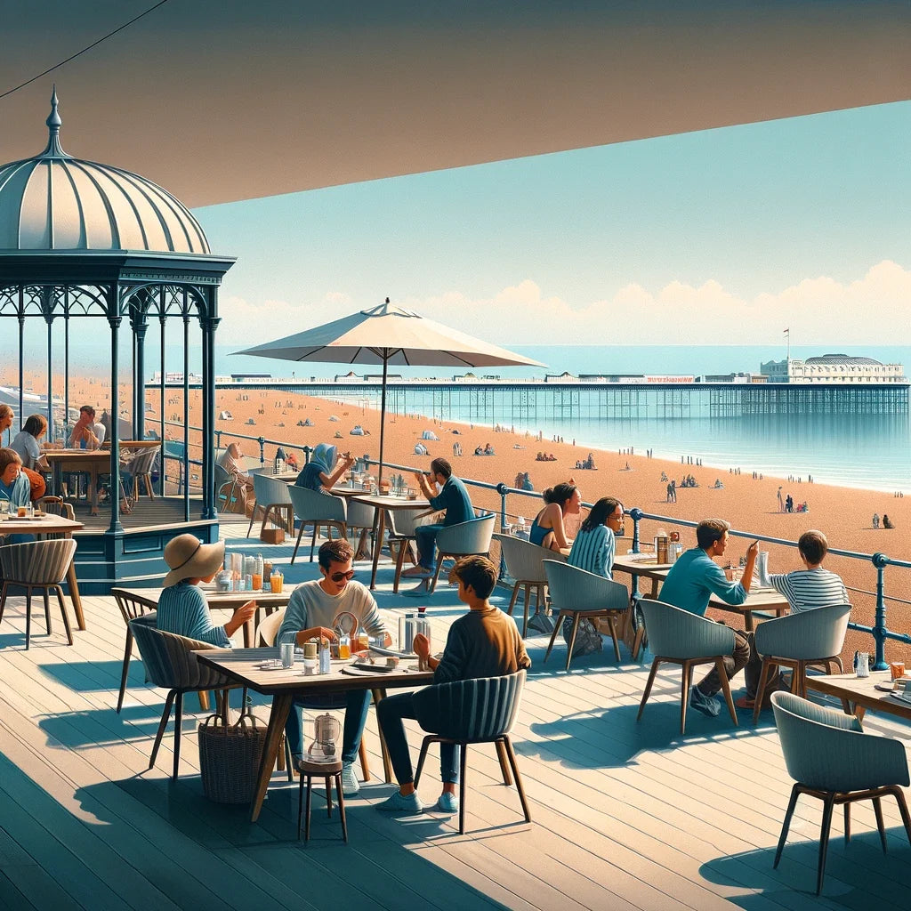 Contemporary Brighton Café Canvas