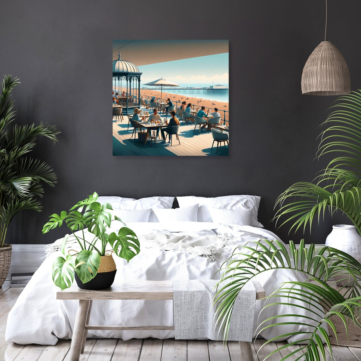 Contemporary Brighton Café Canvas