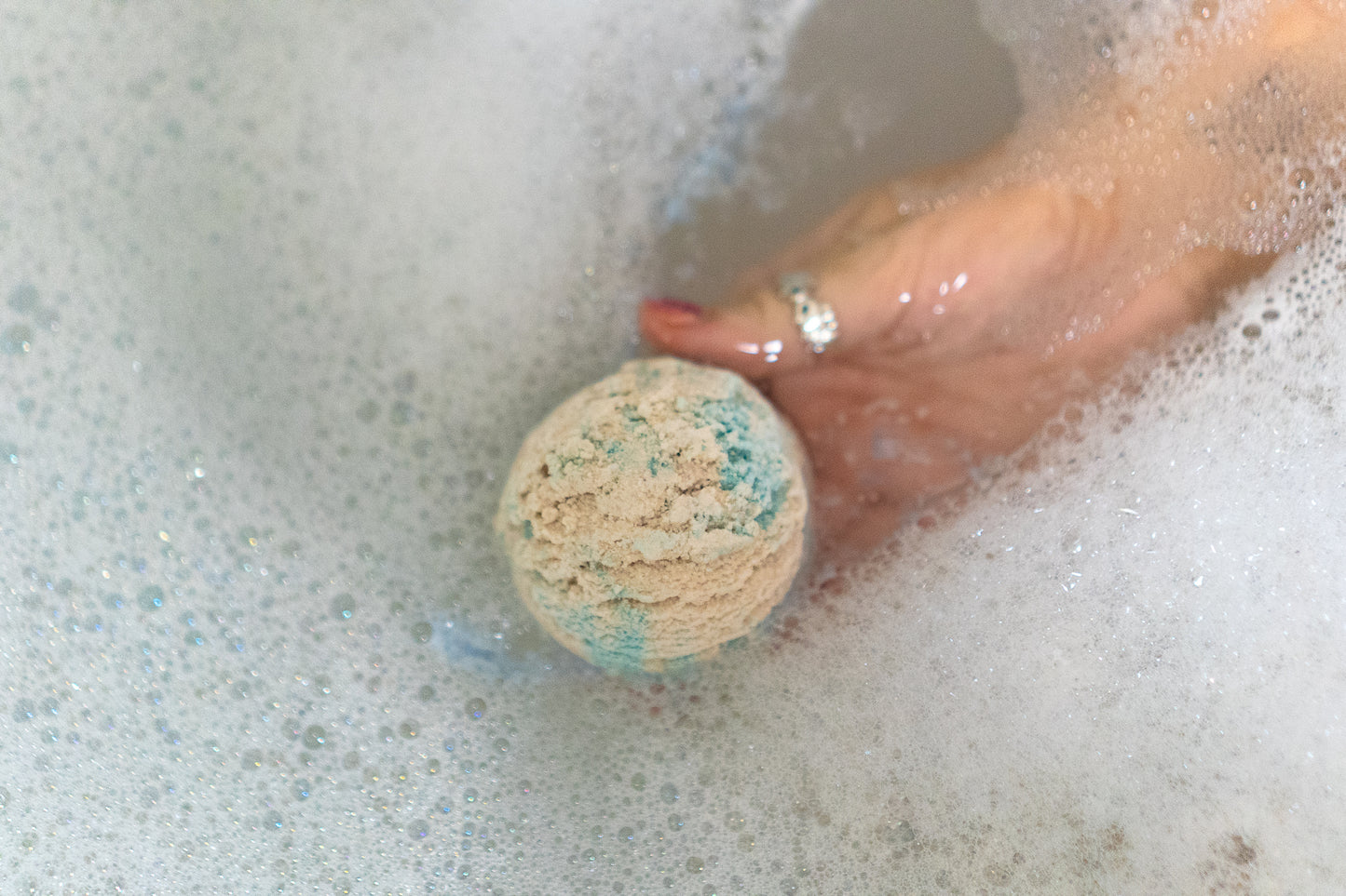 coconut beach bath truffle handmade in brighton skincare bath & body shea butter vegan butter bath bomb