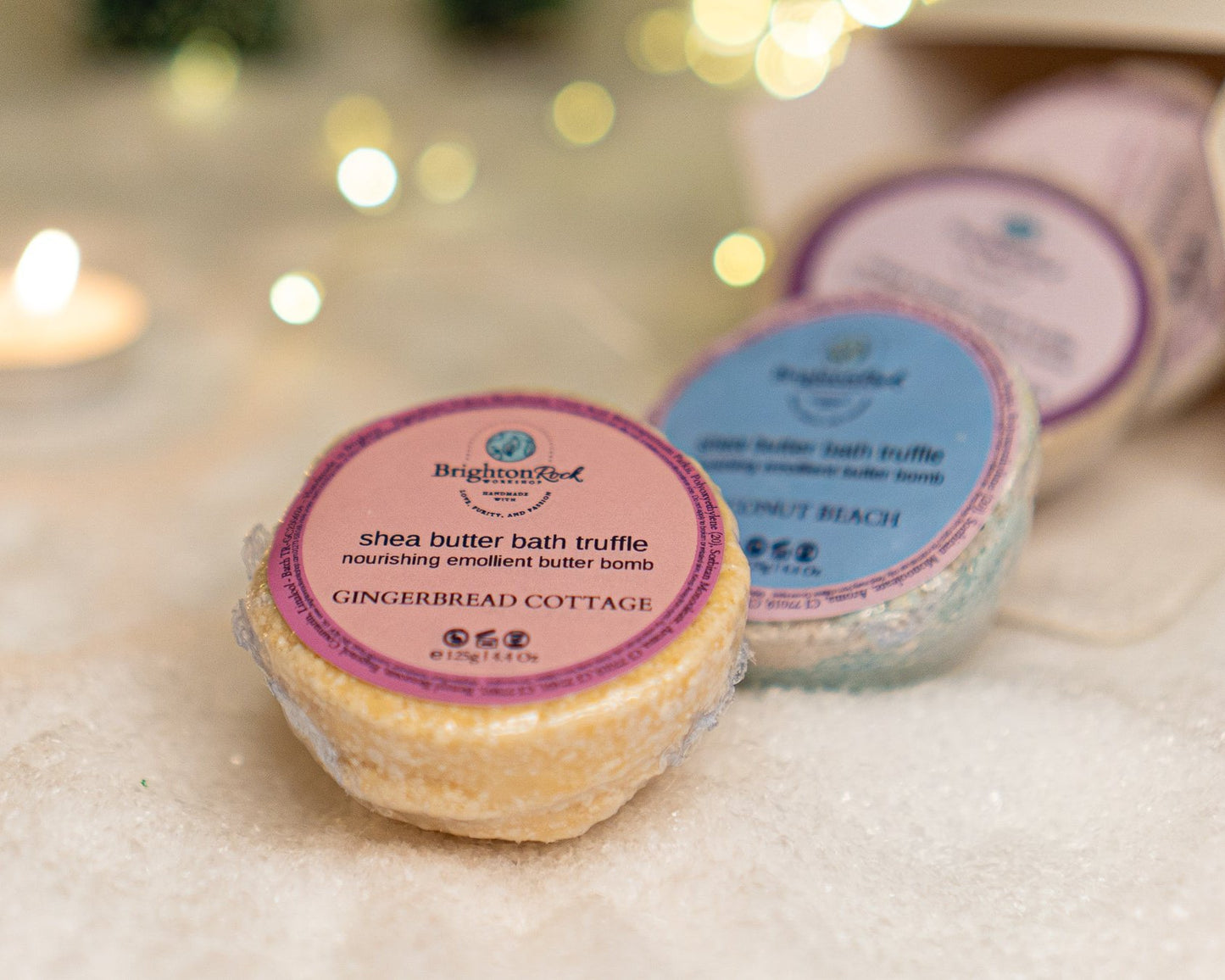 bath truffle set of 4 assorted scents handmade in brighton skincare bath & body. cruelty free and vegan home fragrances. gift sets, Christmas and birthday presents. gifts for her, couple gifts, mothers day, valentines gifts handmade in the UK. Self care skincare barrier protection. assorted mix of scents