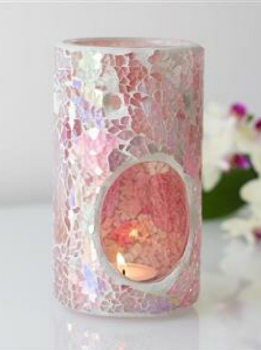 Workshop Glass Mosaic Crackle Design Handcrafted Oil Burner Wax Melts Candles Home Fragrance Handmade Handpainted Soy Rapeseed Wax Luxury Premium
